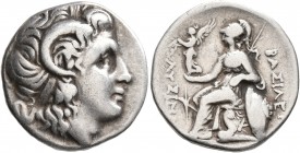 KINGS OF THRACE. Lysimachos, 305-281 BC. Drachm (Silver, 18 mm, 4.13 g, 7 h), Ephesos, circa 294-287. Diademed head of Alexander the Great to right wi...