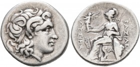 KINGS OF THRACE. Lysimachos, 305-281 BC. Drachm (Silver, 19 mm, 4.13 g, 7 h), Ephesos, circa 294-287. Diademed head of Alexander the Great to right wi...