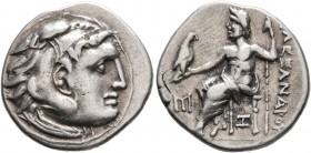 KINGS OF MACEDON. Alexander III ‘the Great’, 336-323 BC. Drachm (Silver, 18 mm, 4.21 g, 1 h), Abydos, struck under Antigonos Monophthalmos, 306/5-301....