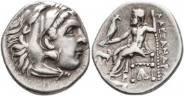 KINGS OF MACEDON. Alexander III ‘the Great’, 336-323 BC. Drachm (Silver, 18 mm, 4.21 g, 11 h), Abydos (?), struck under Antigonos Monophthalmos, circa...