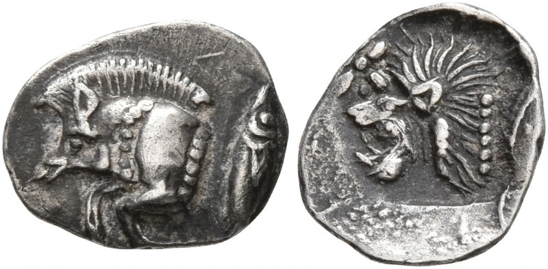 MYSIA. Kyzikos. Circa 450-400 BC. Hemiobol (Silver, 10 mm, 0.43 g, 2 h). Forepar...