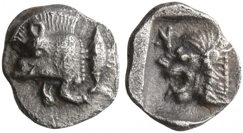 MYSIA. Kyzikos. Circa 450-400 BC. Hemitetartemorion (Silver, 6 mm, 0.17 g, 3 h)....