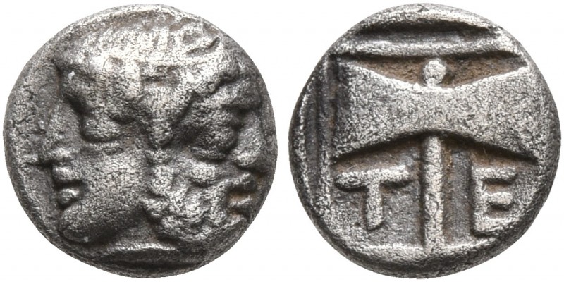 ISLANDS OFF TROAS, Tenedos. Circa 450-387 BC. Obol (Silver, 7 mm, 0.56 g, 7 h). ...