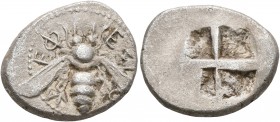 IONIA. Ephesos. Circa 500-420 BC. Drachm (Silver, 16 mm, 3.31 g). EΦ-EΣI-O-N Bee. Rev. Quadripartite incuse square. SNG Kayhan 140. SNG von Aulock 781...