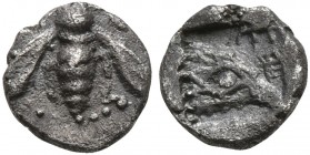 IONIA. Ephesos. Circa 500-420 BC. Tetartemorion (Silver, 6 mm, 0.20 g, 1 h). Bee. Rev. EΦ Head of an eagle to right; all within incuse square. Karwies...