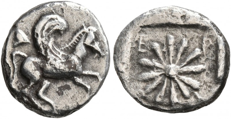 IONIA. Erythrai. Circa 480-450 BC. Diobol (Silver, 12 mm, 1.17 g, 2 h). Pegasus ...