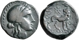 IONIA. Miletos. Circa 170-150 BC. AE (Bronze, 19 mm, 5.92 g, 1 h), Hippolochos, magistrate. Laureate head of Apollo to right. Rev. IΠΠΟΛΟXOΣ Lion stan...