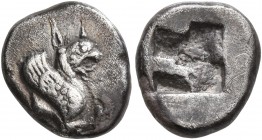 IONIA. Phokaia. Circa 521-478 BC. Hemidrachm (Silver, 11 mm, 1.52 g). Forepart of a griffin to right. Rev. Square incuse punch. Jameson 1515a. SNG von...