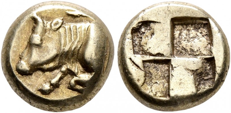 IONIA. Phokaia. Circa 478-387 BC. Hekte (Electrum, 10 mm, 2.54 g). Forepart of a...