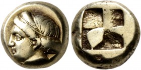 IONIA. Phokaia. Circa 478-387 BC. Hekte (Electrum, 9 mm, 2.56 g). Head of a female to left; below, seal to left. Rev. Quadripartite incuse square. Bod...