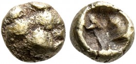 IONIA. Uncertain. Circa 600-550 BC. 1/48 Stater (Electrum, 5 mm, 0.27 g), Lydo-Milesian standard. Lion's paw (?). Rev. Incuse square punch. Rosen 301....