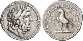 CARIA. Antioch ad Maeandrum. Circa 90/85-65/60 BC. Tetradrachm (Silver, 29 mm, 15.94 g, 1 h), Meleagros, magistrate. Laureate head of Zeus to right. R...