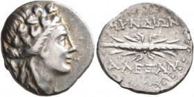 CARIA. Myndos. Mid 2nd-1st centuries BC. Hemidrachm (Silver, 14 mm, 2.13 g, 9 h), Alexander, magistrate. Head of Dionysos to right, wearing ivy wreath...