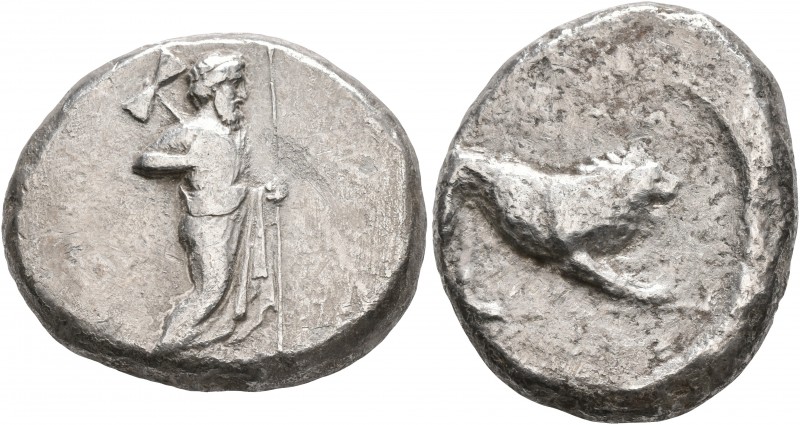 SATRAPS OF CARIA. Hekatomnos, circa 392/1-377/6 BC. Stater (Silver, 25 mm, 14.53...