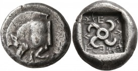 DYNASTS OF LYCIA. Teththiweibi, circa 450-430/20 BC. Stater (Silver, 19 mm, 8.38 g). Forepart of a winged boar to left. Rev. &#66199;&#66177;-&#66185;...