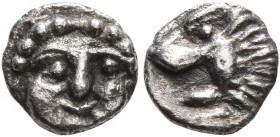 PISIDIA. Selge. Circa 350-300 BC. Hemiobol (Silver, 7 mm, 0.39 g, 12 h). Facing gorgoneion. Rev. Head of a lion to left. F. de Callataÿ and J.-M. Doye...