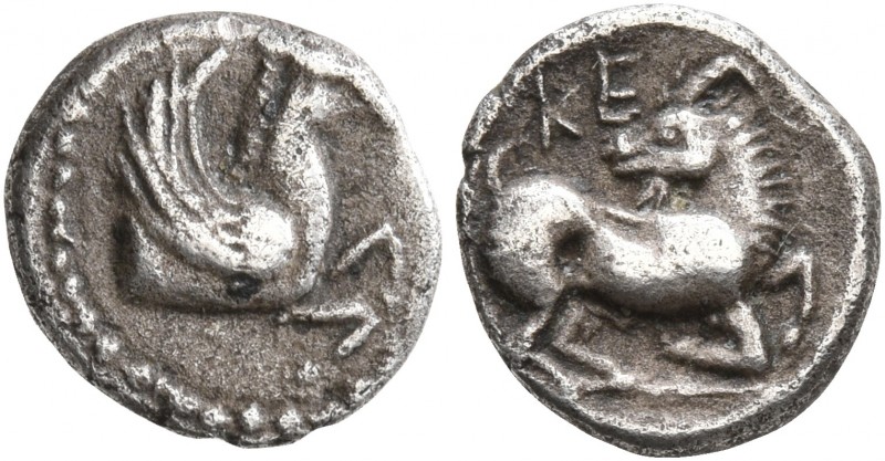 CILICIA. Kelenderis. Circa 410-375 BC. Obol (Silver, 10 mm, 0.77 g, 9 h). Forepa...