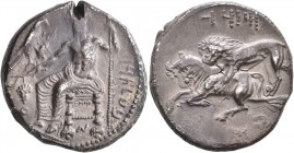 CILICIA. Tarsos. Mazaios, satrap of Cilicia, 361/0-334 BC. Stater (Silver, 23 mm, 10.85 g, 2 h). &#67649;&#67663;&#67659;&#67669;&#67667;&#67654; ('b'...