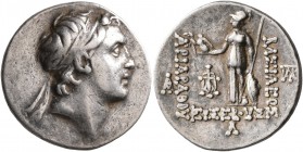 KINGS OF CAPPADOCIA. Ariarathes V Eusebes Philopator, circa 163-130 BC. Drachm (Silver, 19 mm, 4.16 g, 12 h), Eusebeia under Mount Argaios, RY 30 = 13...