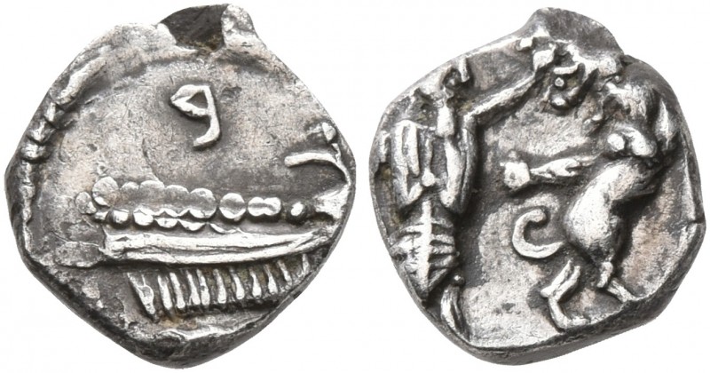 SAMARIA. 'Middle Levantine' Series. Circa 375-333 BC. Obol (Silver, 7 mm, 0.51 g...