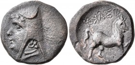 KINGS OF PARTHIA. Phriapatios, 185-170 BC. Dichalkon (Bronze, 17 mm, 3.67 g, 12 h), Hekatompylos. Head of Phriapatios to left, wearing bashlyk. Rev. A...