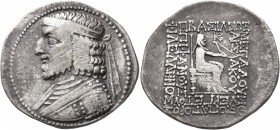 KINGS OF PARTHIA. Arsakes XVI, 78/7-62/1 BC. Tetradrachm (Silver, 32 mm, 15.58 g, 1 h), Seleukeia on the Tigris. Diademed and draped bust of Arsakes X...