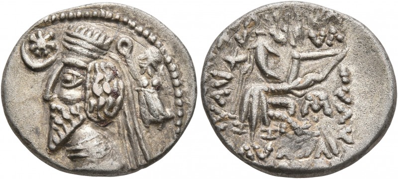 KINGS OF PARTHIA. Phraatakes, circa 2 BC-AD 4. Drachm (Silver, 19 mm, 3.74 g, 12...