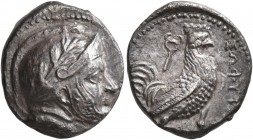 BAKTRIA, Local Issues. Sophytes, circa 280/78-270 BC. Drachm (Silver, 16 mm, 3.53 g, 7 h), Attic standard, uncertain mint in the Oxus region. Male hea...