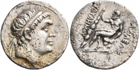 BAKTRIA, Greco-Baktrian Kingdom. Euthydemos I, circa 225-200 BC. Tetradrachm (Silver, 28 mm, 15.32 g, 12 h), mint A (near Aï Khanoum), circa 225-220/2...