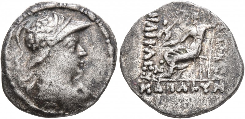 BAKTRIA, Greco-Baktrian Kingdom. Heliokles, circa 145-130 BC. Drachm (Silver, 19...