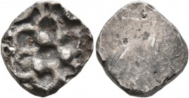 INDIA, Pre-Mauyran (Ganges Valley). Pauravas of Kaushambi. Circa 390-350 BC. 1/2 Karshapana (Silver, 12 mm, 1.89 g). Six-petalled flower. Rev. Blank. ...