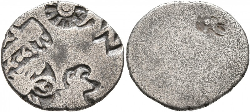 INDIA, Mauryan Empire. Karshapana (Silver, 19 mm, 3.11 g), circa 2nd century BC....