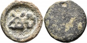 INDIA, Post-Mauryan (Punjab). Taxila (local coinage). AE (Bronze, 22 mm, 6.59 g), Taxila city state (Pushkalavati), circa 220-170 BC. Three-arched hil...