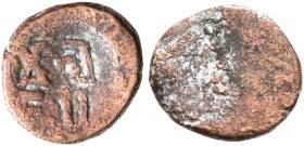 INDIA, Post-Mauryan (Malwa). Malavas. Malavanam Jaya, circa 75 BC-AD 110. AE (Bronze, 8 mm, 0.29 g). MALA[VA] JAYA ('Victory of the Malavas' in Brahmi...