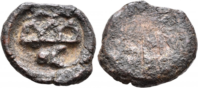 INDIA, Post-Mauryan (Deccan). Anonymous cast coinage. 2nd-1st century BC. AE (Br...