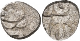 INDIA, Post-Gupta (Pratiharas). Vinayakapala I (Mahipala/Kshitapala/Herambpala), 913-944. Drachm (Silver, 15 mm, 3.17 g). Boar-headed Varaha advancing...