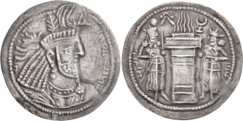 SASANIAN KINGS. Narseh, 293-303. Drachm (Silver, 28 mm, 3.92 g, 4 h), Style A (K...