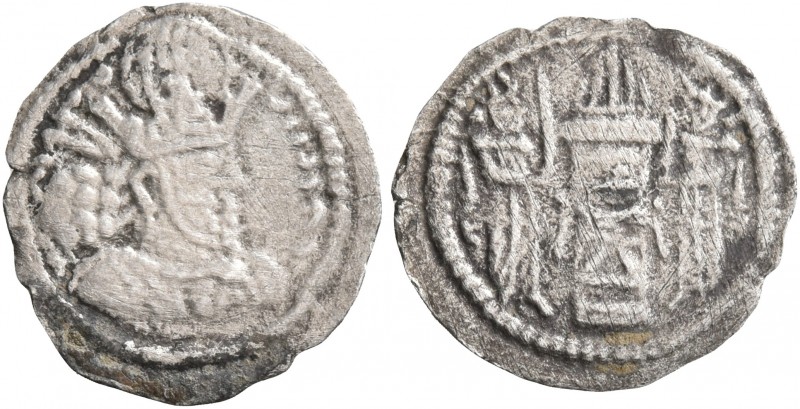 SASANIAN KINGS. Shahpur II, 309-379. Obol (Silver, 13 mm, 0.35 g, 3 h), Mint III...