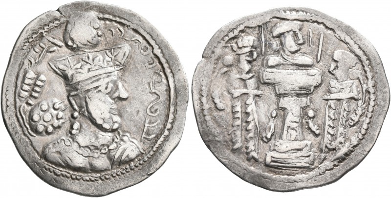 SASANIAN KINGS. Shahpur III, 383-388. Drachm (Silver, 25 mm, 4.00 g, 3 h), Mint ...