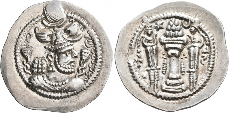 SASANIAN KINGS. Peroz I, 457/9-484. Drachm (Silver, 28 mm, 4.17 g, 3 h), WH (Weh...