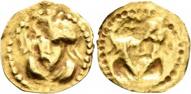 LOCAL ISSUES, Silk Road Region. Circa 5th-8th centuries. Bracteate (Gold, 18 mm, 0.57 g). Draped bust with elaborate headdress facing. Rev. Incuse of ...