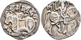 LOCAL ISSUES, Kabul. Shahis (Shahiyas). Samanta Deva, circa 850-1000. Jital (Silver, 19 mm, 3.37 g, 5 h). SRI SAMANTA DEVA ('Lord Samanta Deva' in Nag...
