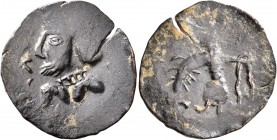 UNCERTAIN. AE (Bronze, 23 mm, 3.13 g, 12 h), circa 1st century AD. Draped bust to left, resembling that of Orthagnes (Gondophares-Gadana). Rev. Herakl...