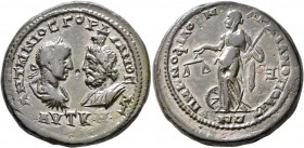 MOESIA INFERIOR. Marcianopolis. Gordian III, 238-244. Pentassarion (Orichalcum, 28 mm, 15.11 g, 1 h), Tullius Menophilus, legatus consularis, circa 23...