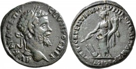 MOESIA INFERIOR. Nicopolis ad Istrum. Septimius Severus, 193-211. Tetrassarion (Bronze, 28 mm, 12.58 g, 7 h), Cosconius Gentianus, legatus consularis,...