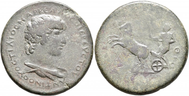 CORINTHIA. Corinth. Antinoüs, died 130. Medallion (Bronze, 42 mm, 37.90 g, 6 h),...