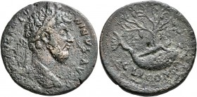CORINTHIA. Corinth. Marcus Aurelius, 161-180. Diassarion (Bronze, 26 mm, 10.16 g, 12 h). M AVR ANTONINVS AVG Laureate head of Marcus Aurelius to right...