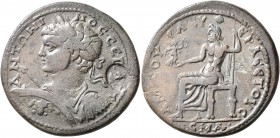 PONTUS. Amisus. Caracalla, 198-217. Pentassarion (?) (Bronze, 34 mm, 21.78 g, 1 h), CY 241 = 209/10. ANTΩNINOC•CЄBACT Laureate, draped and cuirassed b...