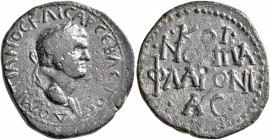PAPHLAGONIA. Koinon of Paphlagonia. Domitian, 81-96. Assarion (Bronze, 22 mm, 5.80 g, 1 h). ΔΟΜΙΤΙΑΝΟϹ ΚΑΙϹΑΡ ϹЄΒΑϹΤΟϹ Laureate head of Domitian to ri...