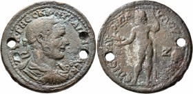 AEOLIS. Aegae. Trajan Decius, 249-251. Medallion (Bronze, 40 mm, 38.08 g, 12 h), M. Aur Paulos, strategos. ΑΥΤ Κ Γ ΜЄϹ ΚΥΙΝ ΤΡΑΙΑΝΟϹ ΔЄΚΙΟϹ Laureate, ...